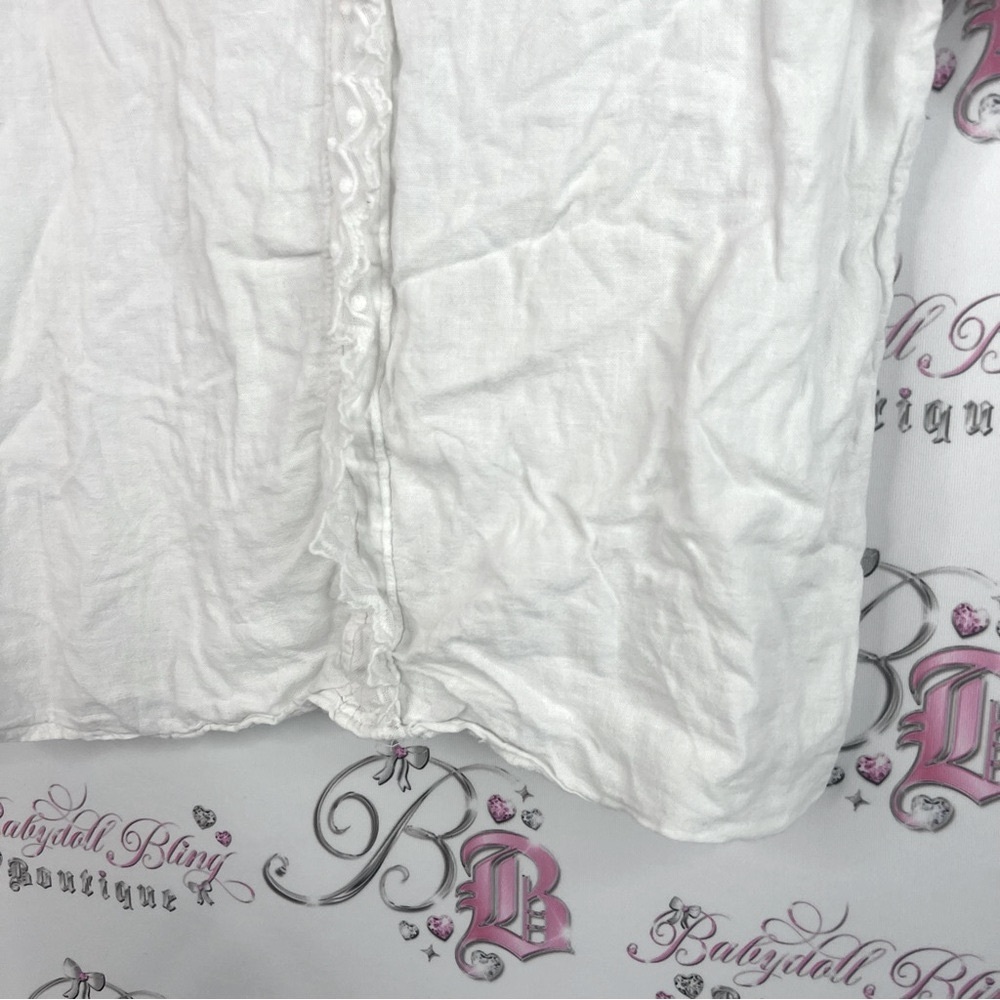 Valentina Naldi Italy tshirt Lacie Chic White Lace-Trimmed Women's Blouse - Picture 3 of 9